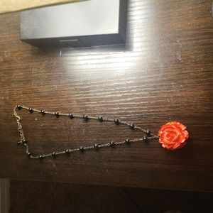 Necklace red and black